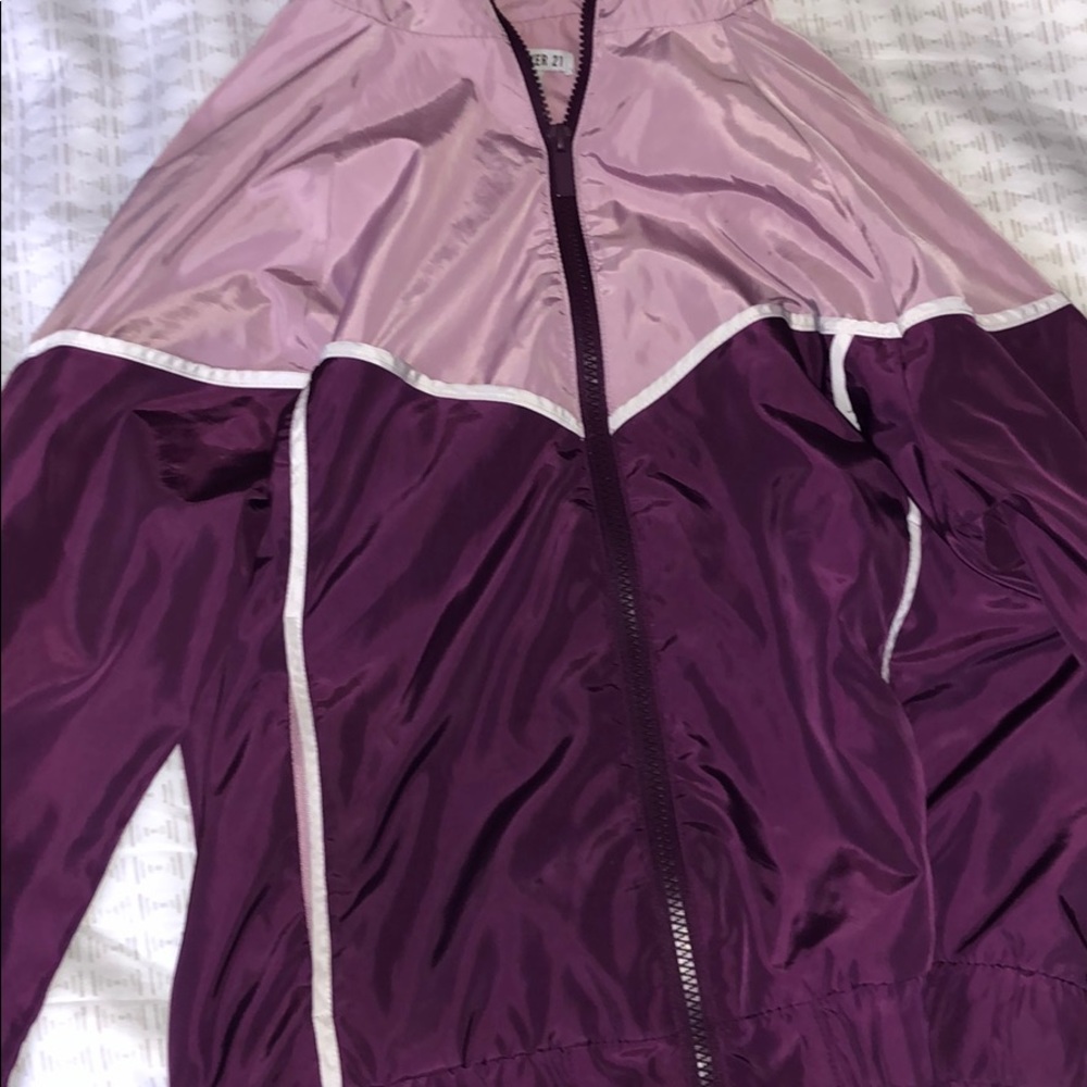 windbreaker jacket forever21 purple